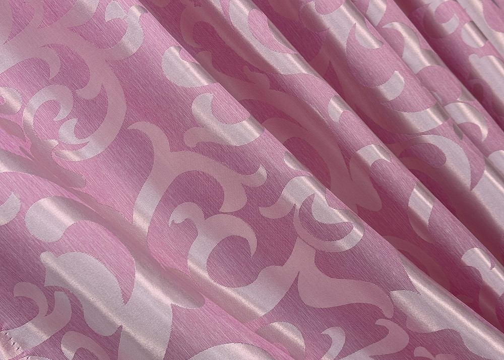 Комплект штор VR-Textil Жаккард Вензель 150х270 2шт и Тюль 400х270 476ш-1147т Розовый с белым 71-102/3 Киев - изображение 6