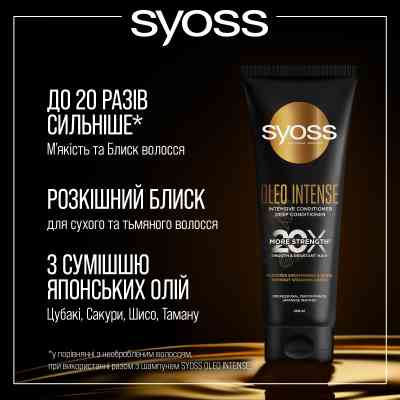 Кондиціонер для волосся Syoss Oleo Intense Інтенсивний для сухого та тьмяного волосся 250 мл (9000101712537) Вінниця