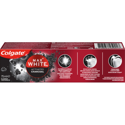Зубна паста Colgate Max White Charcoal Optic White Відбілювальна з вугіллям 75 мл (8718951250017) Вінниця - фото 5