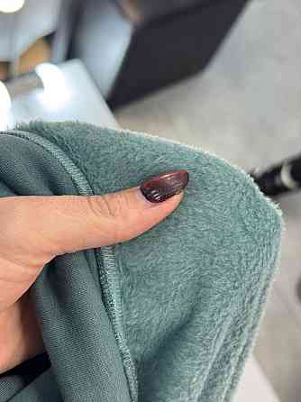 Женское теплое худи с вырезом коттоновый трикотаж на меху Бирюза, 42/44 Одесса