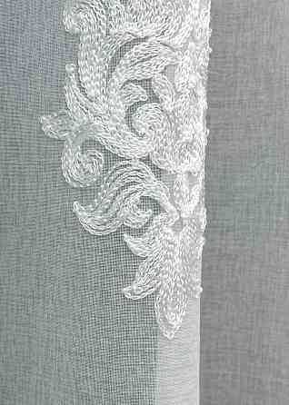 Тюль батист с вышивкой, высотой 2,8м цвет белый 1677т Киев