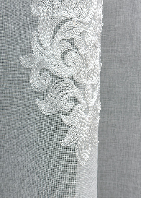 Тюль батист с вышивкой, высотой 2,8м цвет белый 1677т Киев - изображение 4