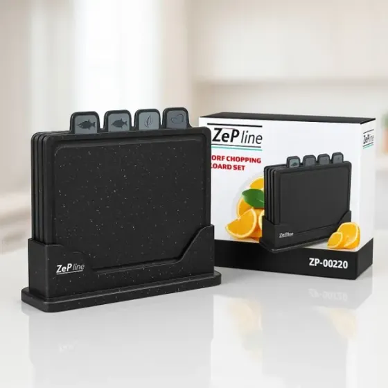 Jianlips Кухонный набор досок Zepline ZP-00220 5 предметов с подставкой черный Київ