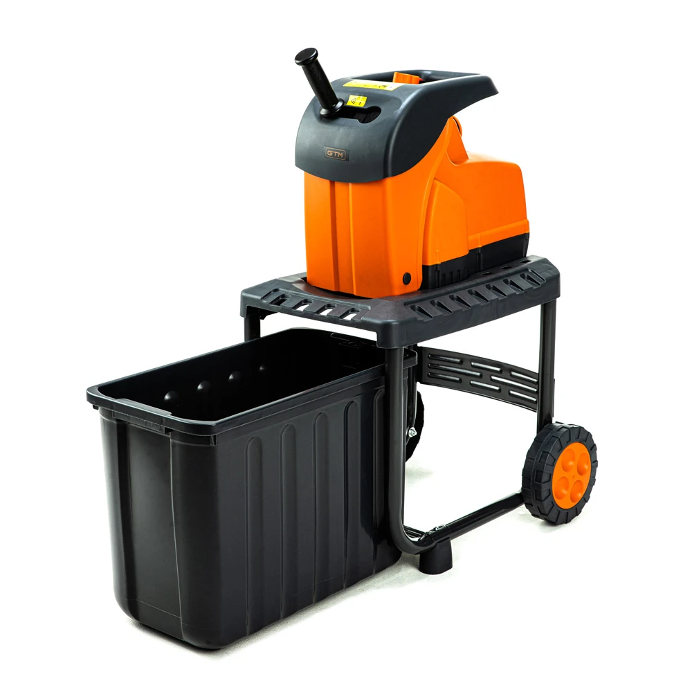 Садовий подрібнювач GTM DS2800/45 KIT + подовжувач 10м (DS2800/45_KIT+ext.cord : 2800 Вт, діаметр гілки 45 мм, ніж, контейнер 60 л Київ - фото 7