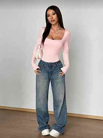 Жіночий базовий боді з квадратним вирізом мікродайвінг Рожевий, 48/52 Одеса