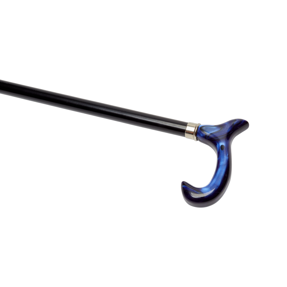 Трость из черного бука с синей рукоятью Derby из метакрилата Garcia 231 Днепр - изображение 4