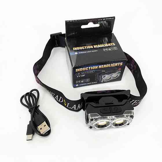 Фонарь на голову диодный YY-19F-2XPE(white)+2COB(yellow), Мощный аккумуляторный фонарик на голову SN-82 Львов