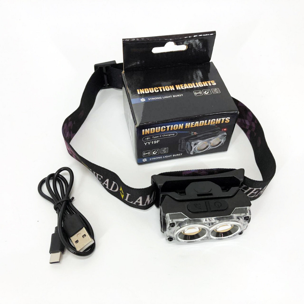 Ліхтар на лоб для риболовлі Police YY-19F-2XPE(white)+2COB(yellow), Ліхтарик налобний потужний SN-82 Львів - фото 5