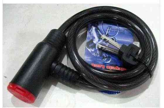 Замок на колесо (трос 1000*12mm) (с ключом) (черный) Мукачево