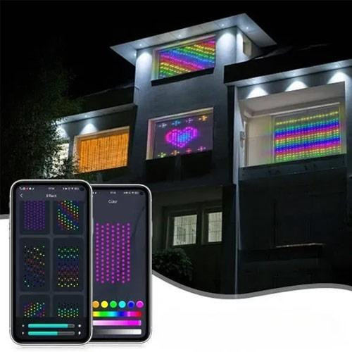 Гирлянда штора занавес  RGB 400 LED 3x2 м Bluetooth пульт ДУ USB 5В 20 нитей светодиодная Киев - изображение 2