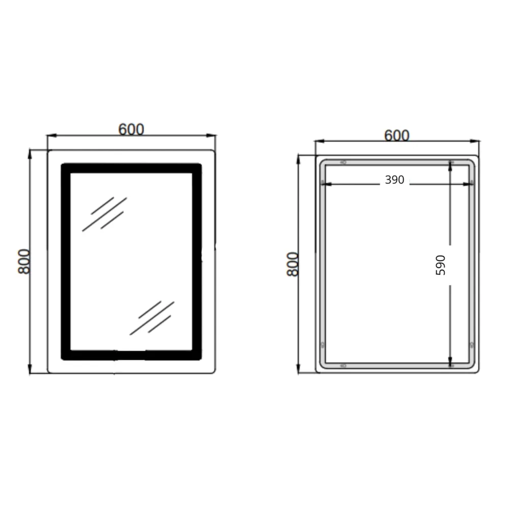 Дзеркало Qtap Cardinal (CA2) 600х800 з LED-підсвіткою Touch, з антизапотіванням, з димером, темп. кольору (3000-6500K) Reverse Київ - фото 10