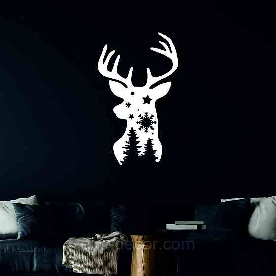 Декоративное настенное Панно «Олень», Декор на стену 50*30 см, Белый Киев