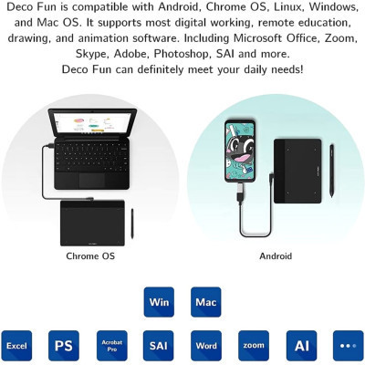 Графический планшет XP-Pen Deco Fun Black (Deco Fun XS_BK) Винница - изображение 2
