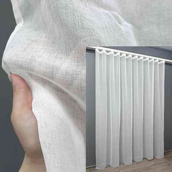 Тюль VR-Textil 1276т Мікро-льон однотонний Білий 450х270 см (43-345) Київ