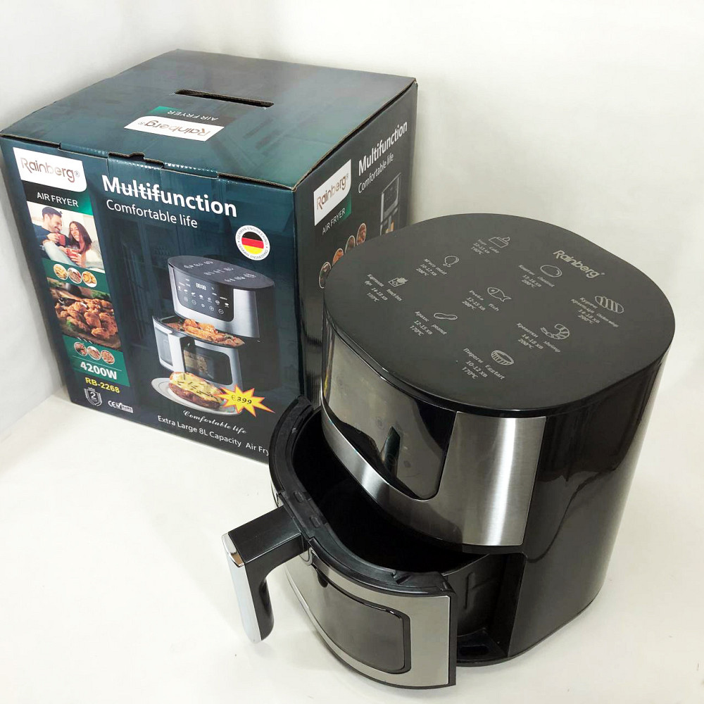 Аерогриль без жиру Rainberg, Мультипіч для смаження без олії, Аерофрітюрниця електрична для дому ZA-51 Івано-Франківськ - фото 10