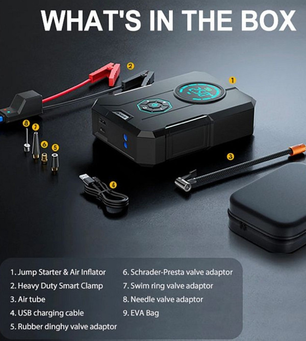 Пусковий зарядний пристрій Buvaye YS03-12000 2000A/12000mAh +компресор. Київ - фото 1