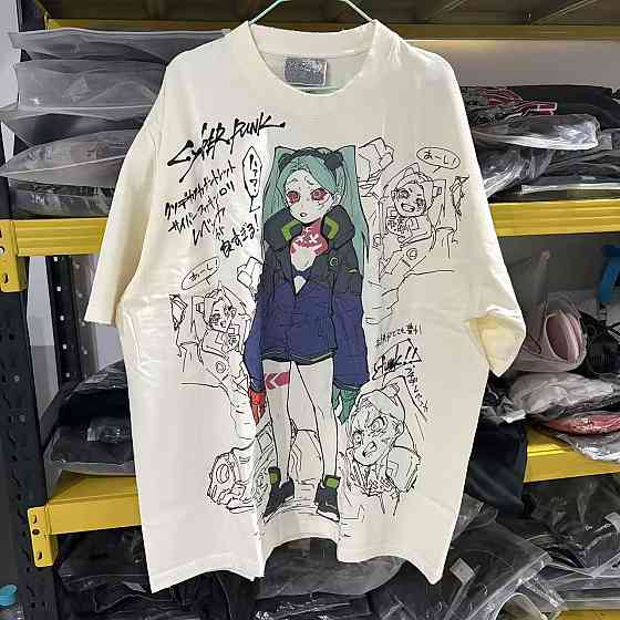 Футболка чоловіча з принтом аніме Аніме Кйберпунк Едгеруннерс Ребекка оверсайз (S/M/L) Черний Дніпро