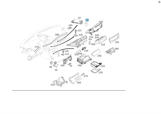 Mercedes-Benz  A2116801839 9B51 Пенал зліва від ящика рукавички колір антрацит E-class S211 E-class W211 Одеса
