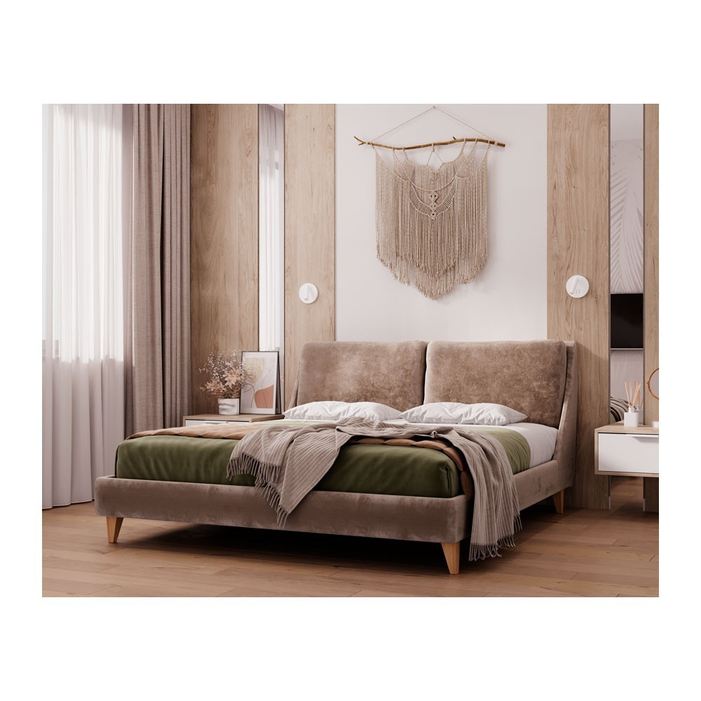 Ліжко BeatriceDesign Standart Oslo Wood на дерев'яних ніжках 180x200 мокко Київ - фото 1