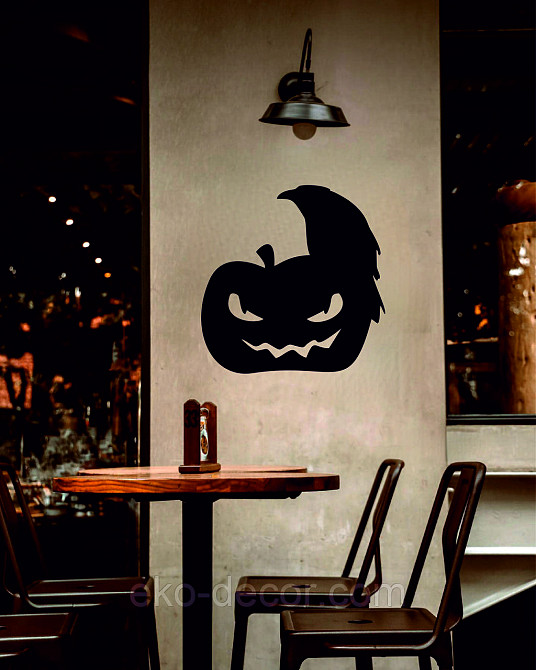 Декоративне настінне Панно «Хеллоуїн — гарбуз і ворон», Декор на стіну 50*49 см Київ - фото 6