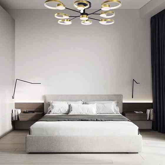 Люстра світлодіодна акрилова Sirius Ш 1313/9 Black+Gold Коломия