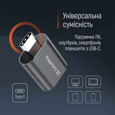 Перехідник OTG USB 3.2 AF to USB-C ColorWay (CW-AD-AC3) Вінниця - фото 4