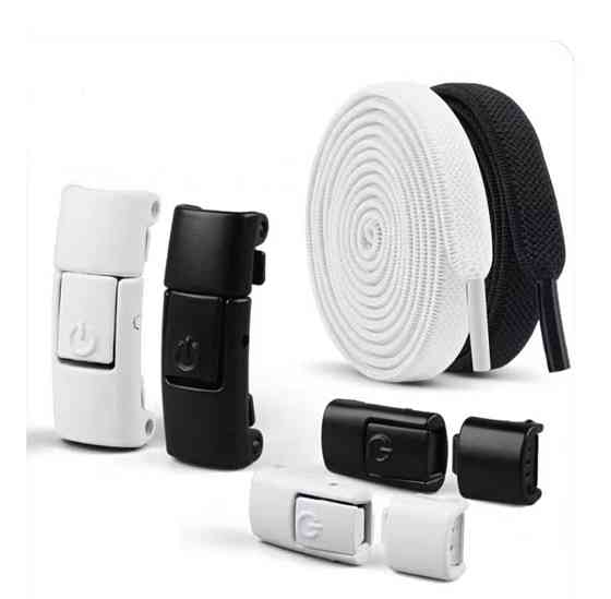 Эластичные шнурки без завязок с металлическими застежками 2 пары Смела