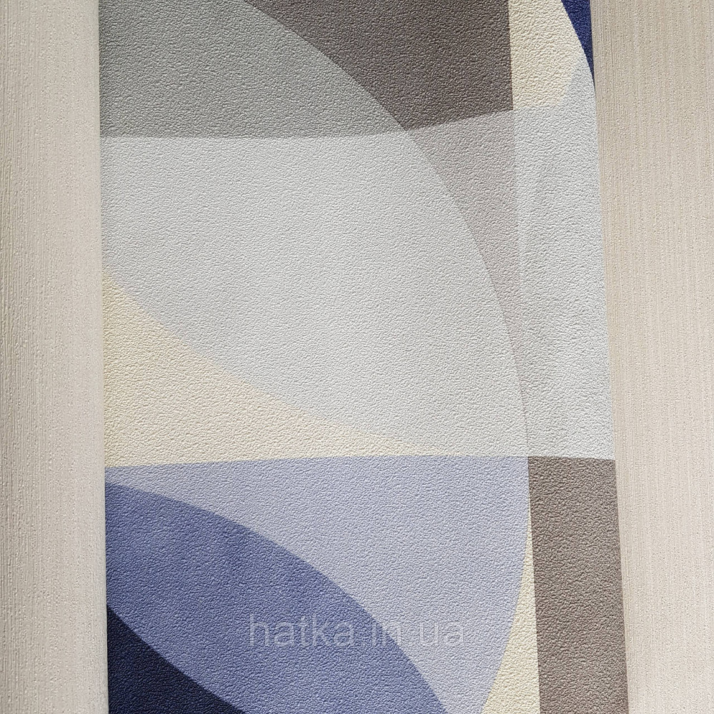Шпалери метрові вінілові на флізелін дизайнерські Erismann Elle геометрія ромби кола синій коричневий сірий Київ - фото 2