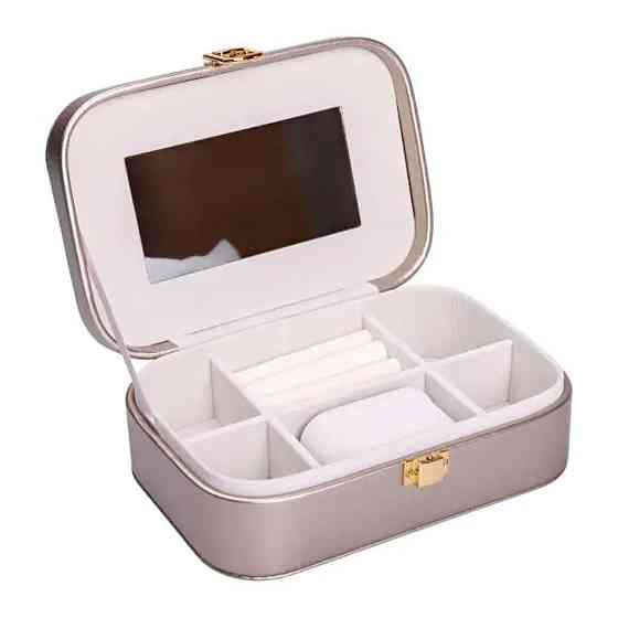 Шкатулка для прикрас з еко-шкіри з дзеркалом 20×14 см Київ