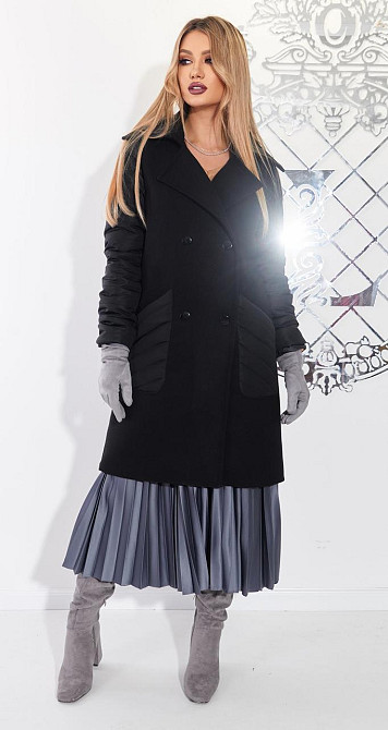 Комбіноване пальто куртка (44) Київ - фото 1