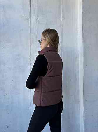 Жіноча тепла жилетка на блискавці плащівка емі на силіконі Шоколад, 46/48 Одеса