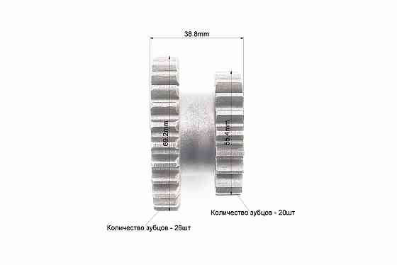 Вал КПП реверса+шестерня Z-20x26+втулка, к-кт 3шт 101-2 Киев