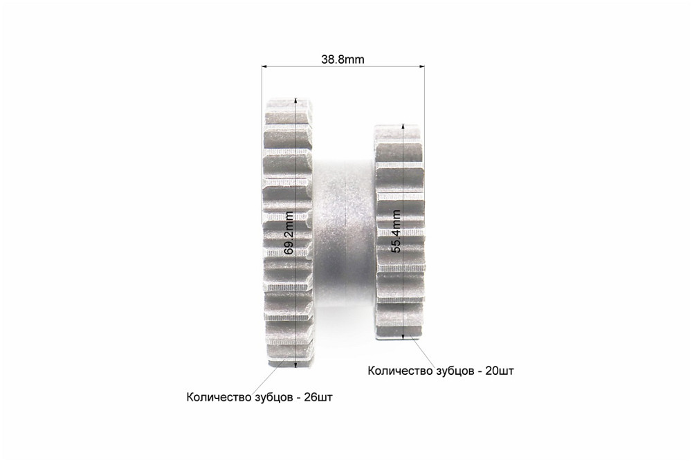Вал КПП реверса+шестерня Z-20x26+втулка, к-кт 3шт 101-2 Киев - изображение 3