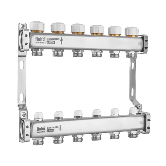 Коллектор с термостатическими и запорными клапанами Roho R805-06M - 1