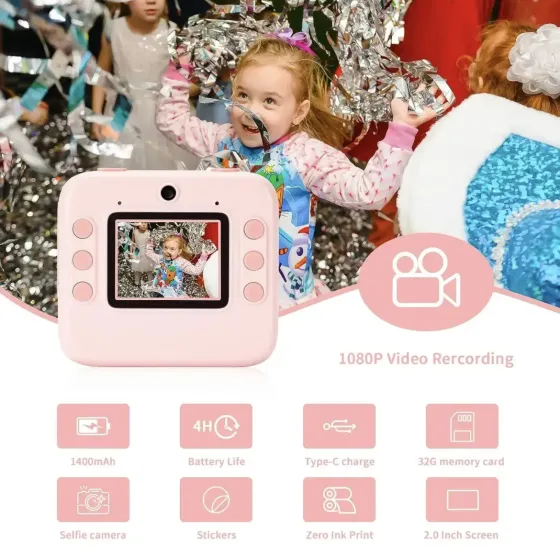 Фотокамера моментальной печати детская Instant Print Camera, 1080P Video for kids Коломия