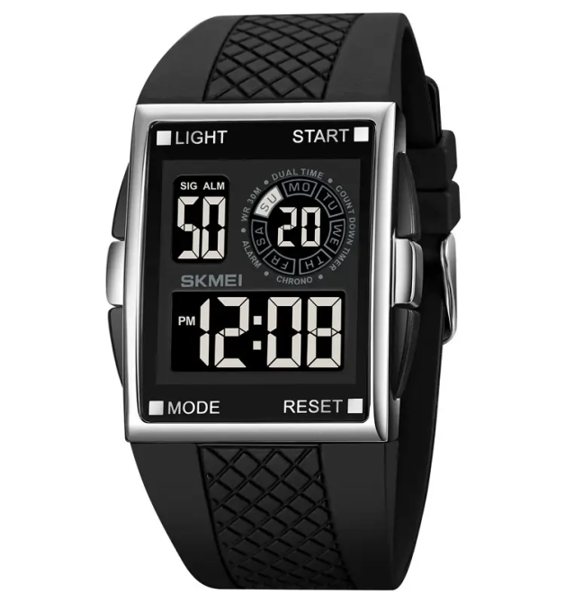 Мужские наручные кварцевые часы Skmei 1967 (Серебристые с черным) Винница - изображение 2