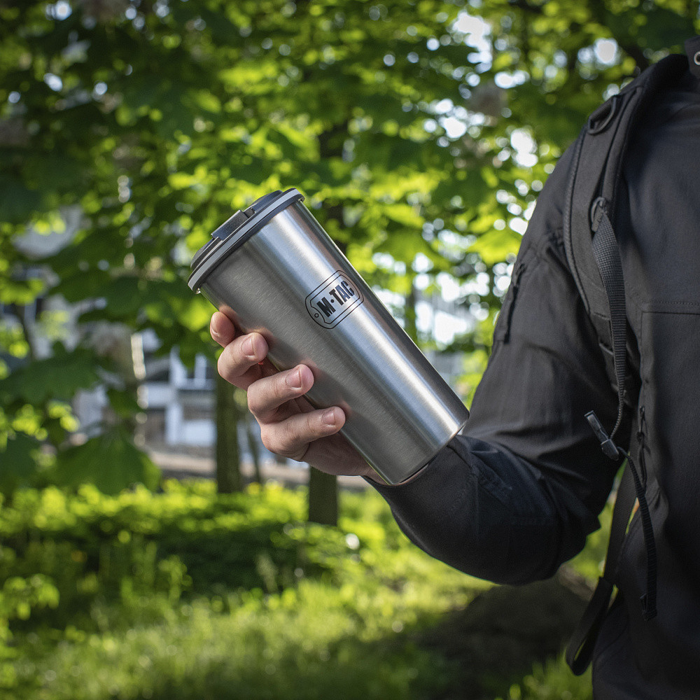 Універсальна Термокружка 450 мл з напувалкою M-Tac "Grey" (UN-A01-450) Нержавіюча сталь Нововолинськ - фото 3