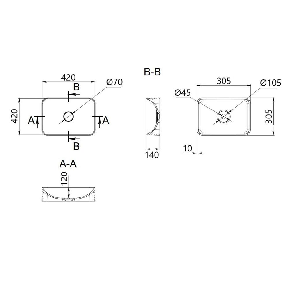 Раковина-чаша Qtap Kolibri 425х425х140 White QT1011K396WN Київ - фото 2