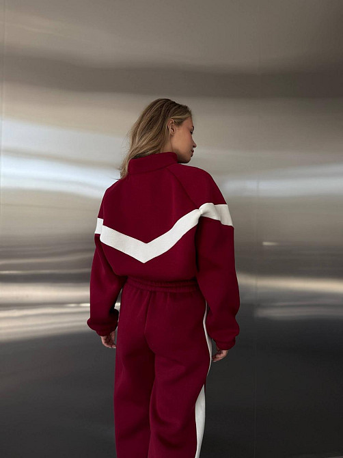 Жіночий стильний повсякденний костюм з акцентними вставками трьохнитка п'єньє Одеса - фото 2