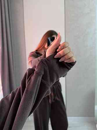 Жіночий повсякденний костюм із якісного велюру, двійка Шоколад Одеса