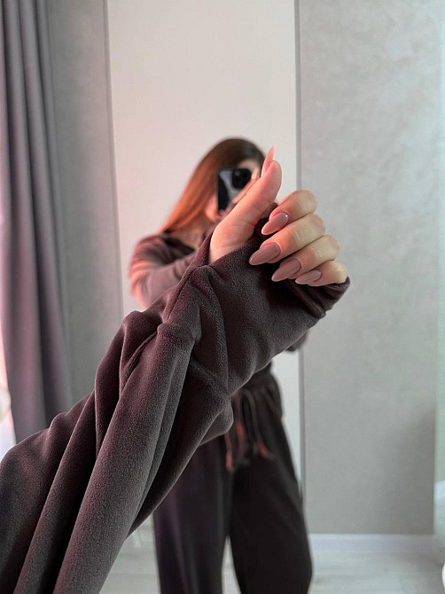 Женский повседневный костюм из качественного велюра двойка Шоколад Одесса - изображение 5