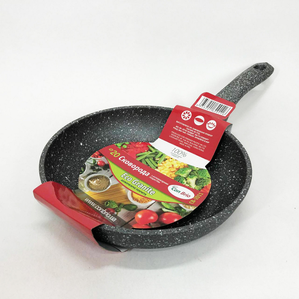 Кованая алюминиевая сковорода Con Brio CB-2011 20 см, Сковорода для использования на плите DV-34 Львов - изображение 7