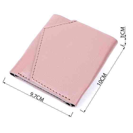 Красивый компактный кошелек из натуральной кожи GRANDE PELLE 16801 Пудровый Киев