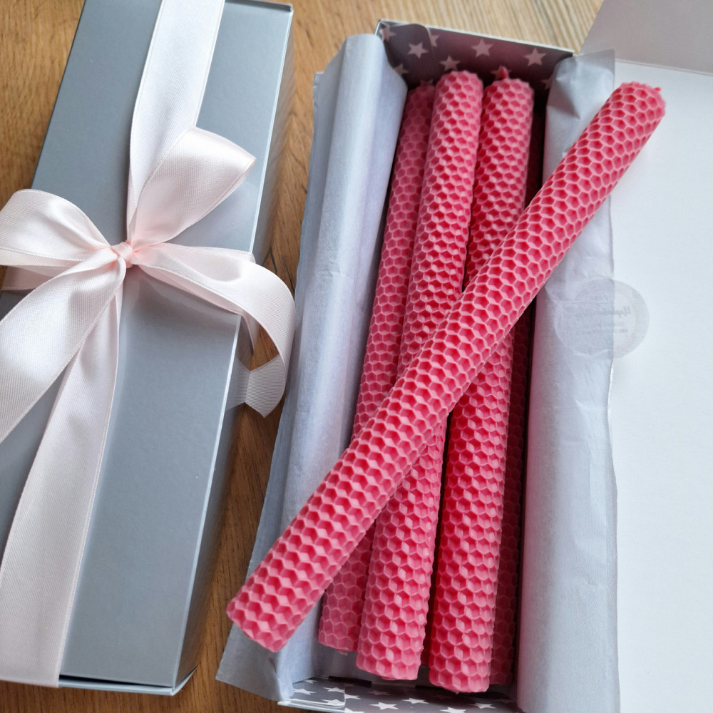 Свічки столові з вощини у подарунковому наборі, 6 шт по 26 см воскові свічки Одеса - фото 4