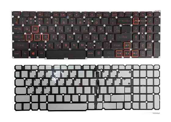 Клавиатура для ноутбука Acer Nitro 5 AN515-54 с подсветкой (Light Red), Black, (No Frame), RU Вінниця