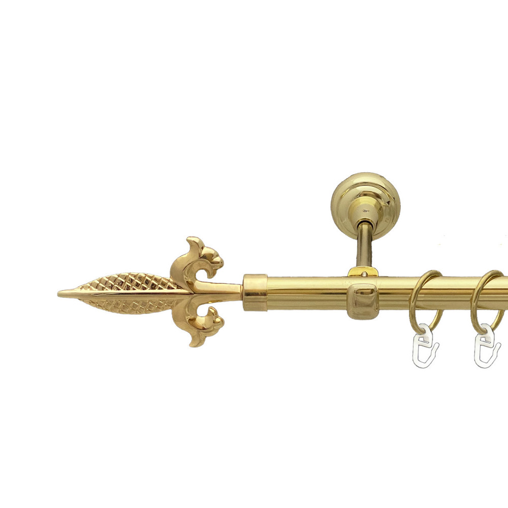 Карниз Orvit Генуя металевий однорядний відкритий Золото 19 мм 240 см (00-00012868) Львів - фото 1