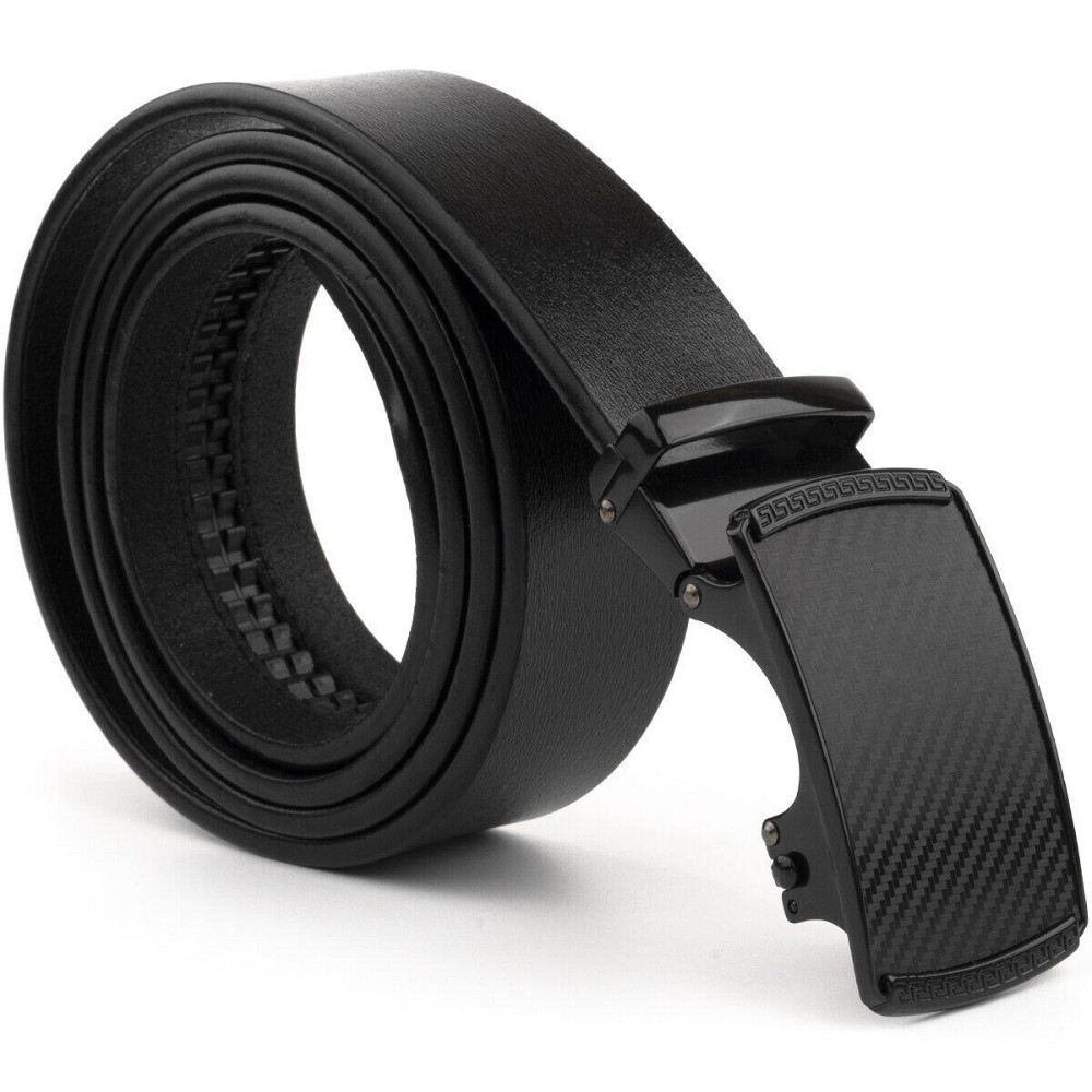 Мужской ремень из кожи с автоматической пряжкой мозаика Vintage 20283 Черный Киев - изображение 3