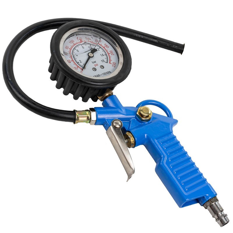 Пістолет для підкачки шин з аналоговим манометром і шлангом (0-16bar, манометр заповнений гліцерин) Forsage F-2370G Одеса - фото 1