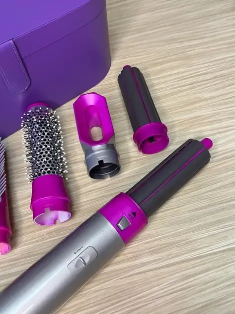 Стайлер + Коробка 5в1 HAIR BRUSH Styler для различных типов волос с функциями придания объема, выпрямления, укладки Фиолетовый Коломия - фото 6