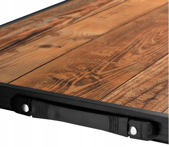 Розкладний туристичний стіл-валіза (120 х 60 см) + 4 стільці, комплект садових меблів, Коричневий (імітація дерева) Київ